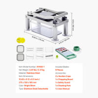 SucceBuy Picadora de verduras todo en uno y rebanadora mandolina con 9 cuchillas de acero inoxidable, cortador de alimentos multifunción - details 5