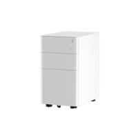 Cajonera Oficina con 3 Cajones, Armario Archivador Móvil con Ruedas, Metalico Mueble Oficina Archivador con Cerradura y Llave para Carta/A4, Blanco, 45 x 30 x 61cm - details 10
