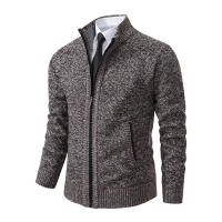 Chaqueta Deportiva Casual Para Hombre De Otoño E Invierno Nueva JERSEY Color Sólido Cuello Erguido Abrazadera De Poliéster Con Cierre De Cremallera - details 8