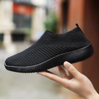 Zapatos de calcetines transpirables para mujer, zapatos deportivos suaves para caminar, zapatillas casuales de moda, negro - details 5
