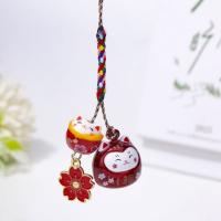 Llavero único y bonito Maneki Neko con flor de cerezo, colgante de gato de la suerte fantástico, mochila, dijes, decoración para bolso, correa para teléfono para niñas - details 12