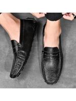 Mocasines para hombre con punta redonda de cuero, mocasines tipo penny, zapatos náuticos, cómodos, antideslizantes, flexibles, para fiestas. - details 11