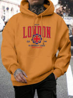 Sudadera De Capucha London Uk University League Para Hombre Tallas Grandes Estilosa Con Estampado Deportiva Y Cuello Alto - details 11