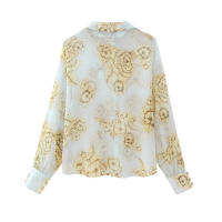 - Nueva llegada, camisa de moda con estampado floral para mujer, falda de cintura alta de longitud media, estilo americano y europeo - details 3