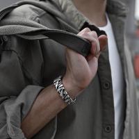 Pulsera tejida a mano tailandesa, pulsera abierta de nicho retro para hombre, pulsera ancha para hombre de fábrica al por mayor. - details 2
