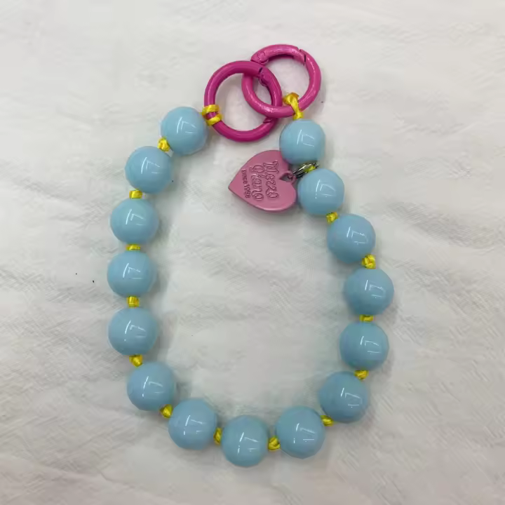 Pulsera coreana con cuentas de corazón de amor para mujer, pulsera colorida y dulce para teléfono, accesorios para iPhone, cordón colgante con cadena antipérdida - 1