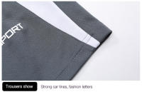 Traje deportivo informal de verano para hombre, pantalones y mangas cortas transpirables de secado rápido, holgados para correr - details 16