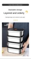 Fiambrera de acero inoxidable para acampar, caja Bento adecuada para microondas a prueba de fugas, caja de almacenamiento para refrigerador y congelador sellada de gran capacidad - details 3