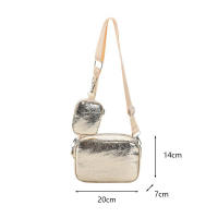 Bolso bandolera pequeño de piel sintética para mujer, bolso de hombro dorado, bolso de diseñador, bolsos de moda - details 22