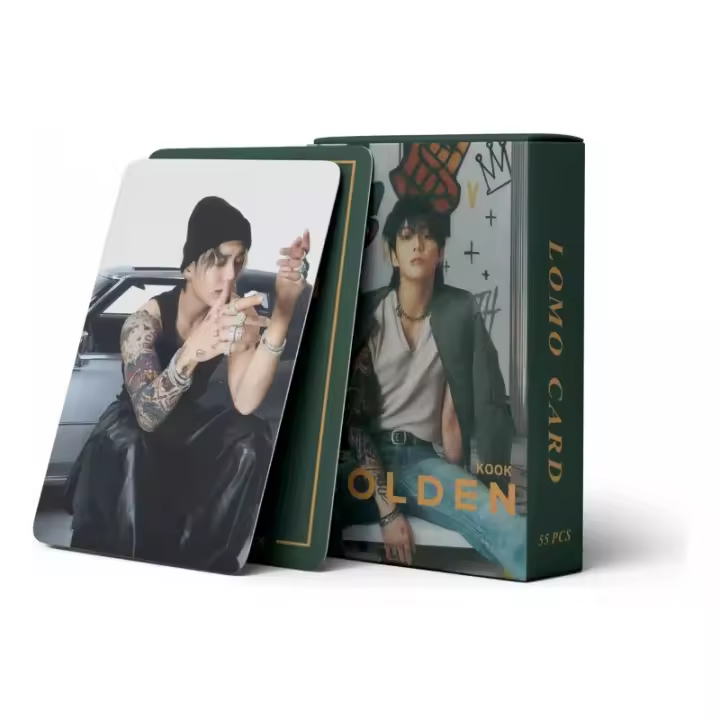55 tarjetas fotográficas De Jungkook (Bts), color dorado - 1