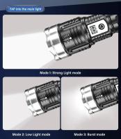 Linterna táctica L de alta potencia, recargable por USB, luz fuerte, resistente al agua, potente lámpara superbrillante para s - details 3