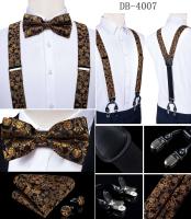 Conjunto de Borlas de Seda para Hombres Paquete de Cuadrillo de Paisley Naranja Pintado - details 10