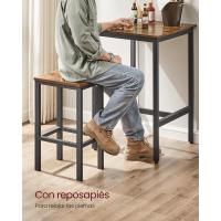 Mesa de Comedor con Taburetes Cocina Pequeña Estilo Rústico Marrón y Negro - details 4