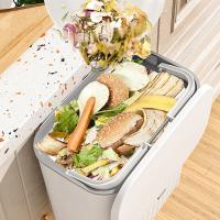 Cubo de basura de cocina para el hogar, cubierta deslizante colgante para puerta de armario, Cubo de almacenamiento, cubo de basura montado en la pared, blanco - details 7