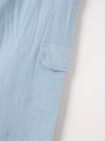 Pantalones cortos Cargo de lino con múltiples bolsillos para hombre, pantalones cortos con cordón de cintura a la moda para exteriores - details 23