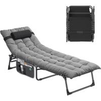 Taburete de Playa Plegable con Almohada 190x68x31cm 4 Posiciones Ajustables Carga de 300lbs - details 15