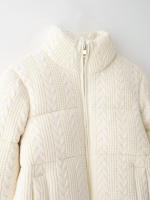 TRAFZA-abrigo largo de manga larga con estampado para mujer, ropa de abrigo informal de piel sintética con botones y cuello vuelto, para invierno - details 4