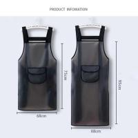 Delantal de Cocina Impermeable Resistente al Aceite PVC Delantal de Trabajo Negro Transparente - details 2