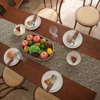 Camino de mesa de Jacquard con bandera de mesa, mantel de algodón con borlas, decoración de mesa Vintage gruesa - details 1