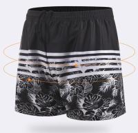 Bañador corto a rayas para hombre, traje de baño Vintage, bragas de secado rápido, cintura elástica, cordón sintético, 50-80kg - details 1