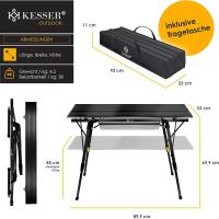Mesa de Camping Plegable Marco de Aluminio Tablero Enganchable Ajuste de Altura Incluso - details 25
