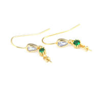 Latón color oro de 18 quilates, compatible con cuentas de medio agujero con ganchos de medio pasador para pendientes, joyería de alta calidad, accesorios para manualidades. - details 18