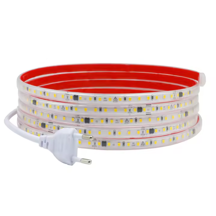 Tira de luces LED a prueba de agua, lámpara de cinta Flexible con IC, 220V de CA, IP65, 2835, 120LED/M, para decoración de armario y armario del hogar, 0,5 M-40M - 1