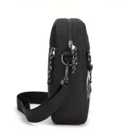 1 bolso cruzado Oxford para hombre, estilo deportivo informal con estampado de calavera, correa ajustable, mochila con múltiples compartimentos, forro de poliéster, cierre de cremallera, bolso de hombro para viajes diarios - details 3