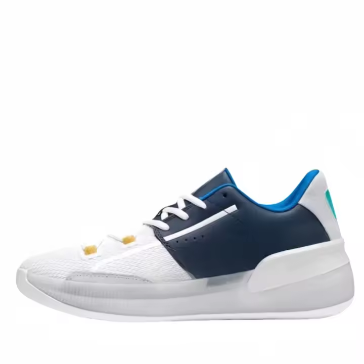 Zapatillas de baloncesto transpirables blancas, zapatos planos deportivos para caminar al aire libre - 1