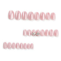 Puntas de uñas de ojo de gato rosa, uñas de borde suave e inocuo, prensadas para actuaciones en escenario - details 0