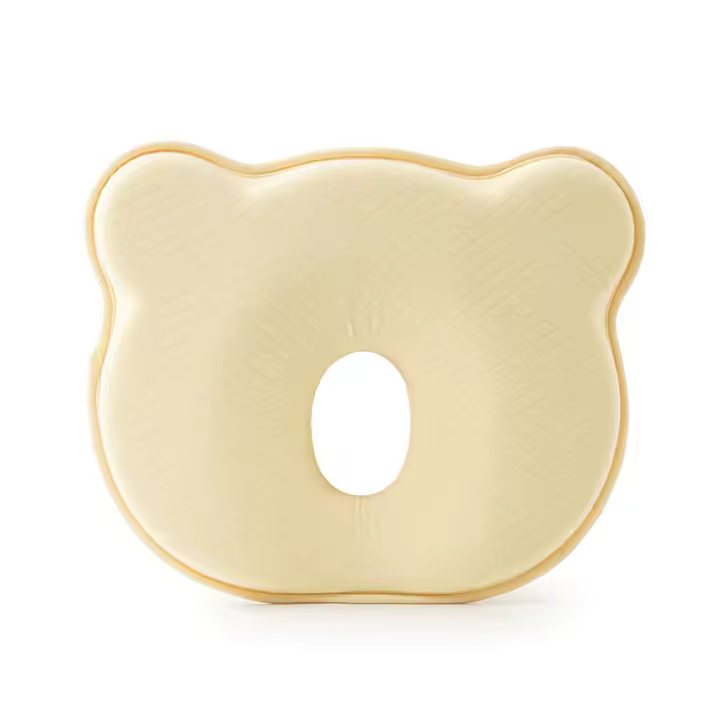 Almohada de espuma viscoelástica para bebé con diseño estéreo protector de cabeza para recién nacidos viaje 100% algodón recomendado para 0-24 meses - 1