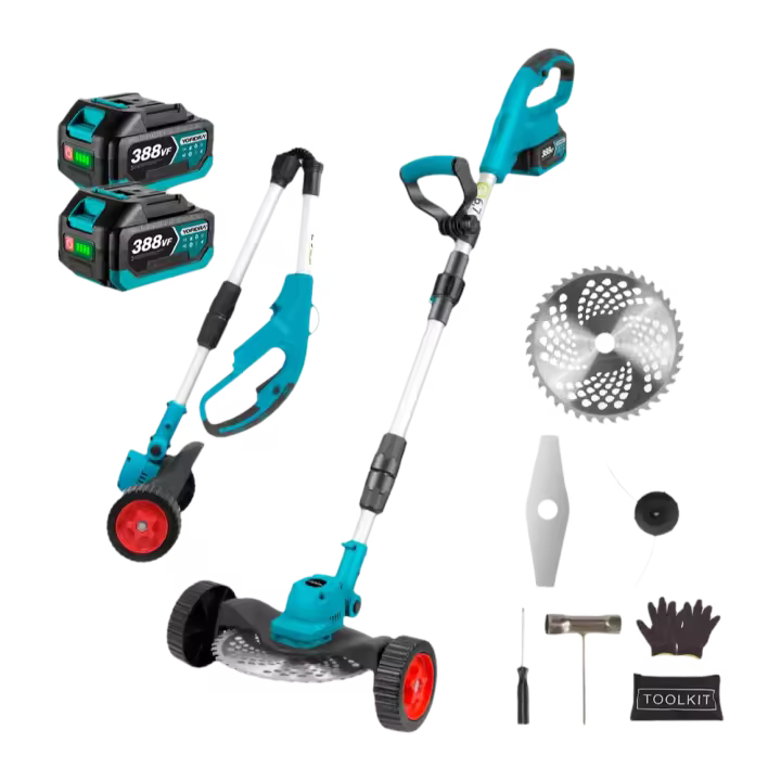 Cortacésped eléctrico sin escobillas YOFIDRA de 9 pulgadas, 36000 RPM, recortadora de césped inalámbrica, herramienta de jardín con longitud ajustable para batería de 21 V y 18 V - 1