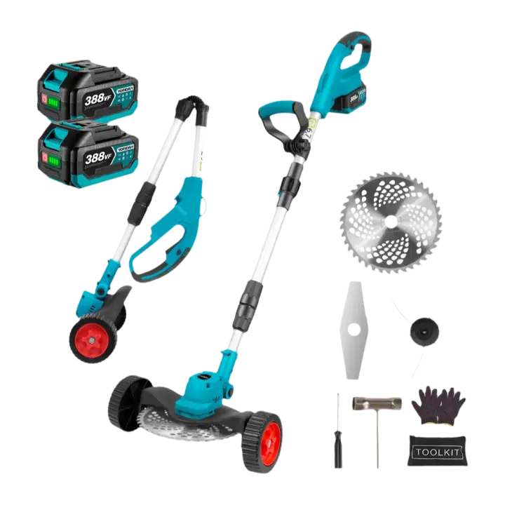 Cortacésped eléctrico sin escobillas YOFIDRA de 9 pulgadas, 36000 RPM, recortadora de césped inalámbrica, herramienta de jardín con longitud ajustable para batería de 21 V y 18 V - 1