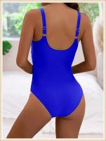 2024 ropa de playa lisa de una sola pieza plisada para mujer, nadadores, traje de baño para nadar, verano - details 21