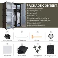 Armario Modular Organizador de Ropa de 12 Módulos para Hogar Estante de Almacenamiento para Dormitorio Negro - details 6