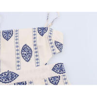 Elegante Vestido Midi de TRAFZA Estilo Playa de Verano para Mujeres Sin Correas, Sin Mangas, Bordado Hueco, Sin Espalda, Cuello en V - details 4