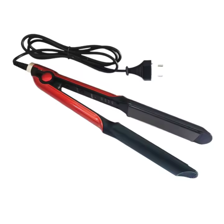 Plancha de pelo con ajuste de temperatura de cuatro velocidades, plancha plana iónica de cerámica, panel ancho, herramienta de - 1