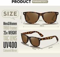Polarizadas - Protección Rectangular Retro Negro Gafas de sol Unisex Clásico Ultraligero Tonos Leopardo Marrón claro - details 0