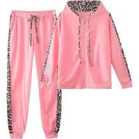 Conjunto de Ropa deportiva de Leopardo para Mujer, Sudadera con Capucha y Pantalones, 2 Piezas - details 0