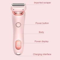 Eliminación indolora en casa 2 en 1 maquinillas de afeitar para mujer, recortadora de Bikini para vello púbico, Afeitadora eléctrica húmeda y seca - details 18