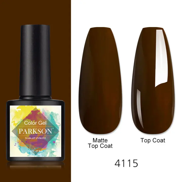 Esmalte de Uñas Híbrido Parkson 8ml para Manicura Arte Diseño Base Top Coat Semi Permanente Cura UV LED Gel Polish Pegamento - 1