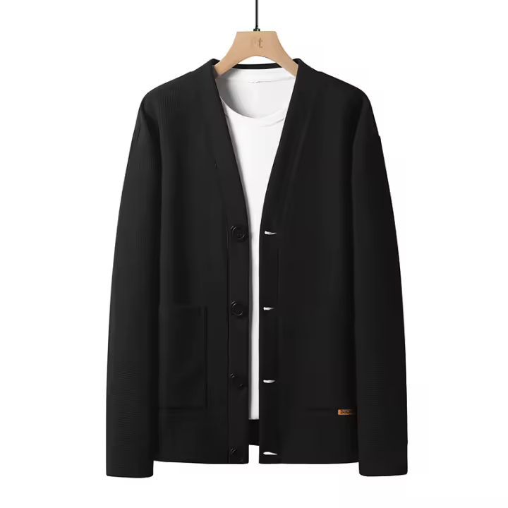 2025 Cárdigan de Hombre de un Solo Pecho, Chaqueta de Waffle, Primavera y Otoño, Marca de Moda - 1