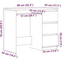 Escritorio de Madera contrachapada Blanco Brillo 90x45x76 cm - details 2