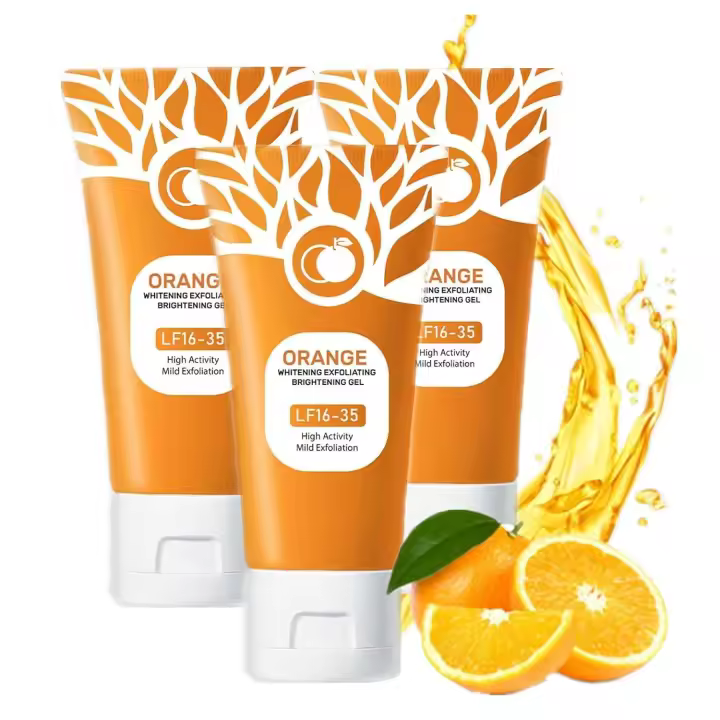 Gel exfoliante de naranja para cara y cuerpo, exfoliante hidratante de limpieza profunda con enzimas, fórmula orgánica para eliminar puntos negros y suavizar - 1