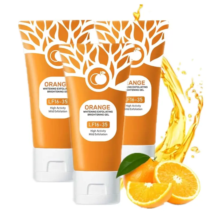 Gel exfoliante de naranja para cara y cuerpo, exfoliante hidratante de limpieza profunda con enzimas, fórmula orgánica para eliminar puntos negros y suavizar - 1