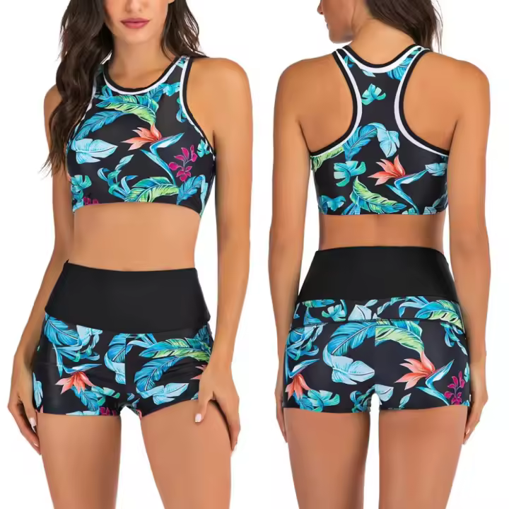 Bikini para mujer, ropa de playa, con estampado push up, dos trajes de baño tres, conjunto s, traje de baño de talla grande para mujer - 1