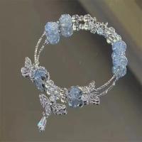 Pulsera de Cristal con Cuentas Sencillas Estilo Coreano con Flores de Pato y Plumas - details 12
