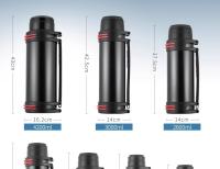 Botella de agua negra con correa para el hombro, fácil de transportar, adecuada para beber agua caliente y fría en viajes y acam - details 17