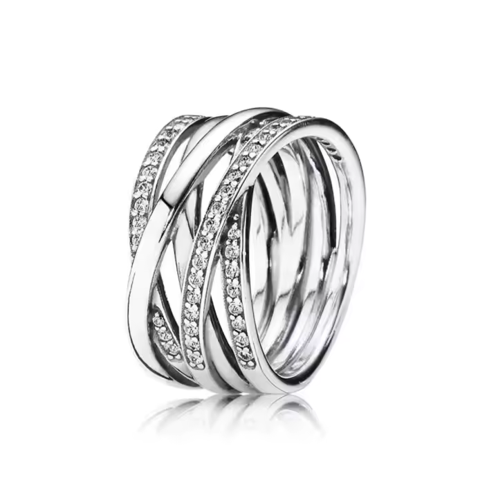 Her Lab Jewelry-Anillo de Plata 925 con brillante Piedra Blanca, elegante diseño, estuche de joyería - 1