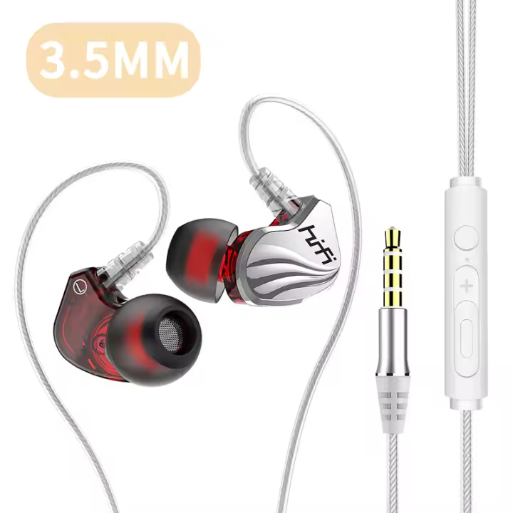 Auriculares intrauditivos con cable y micrófono para teléfono móvil, audífonos intrauditivos de 3,5mm con entrada AUX/tipo C, Sonido Envolvente de graves 6D, compatible con Samsung, Huawei, Xiaomi y PC - 1